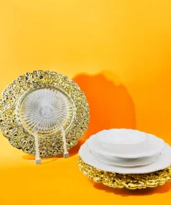 Alternative view of Sett Med 6 Bordbrikker Laget Av Plast Med Orientalske Motiver På Kantene