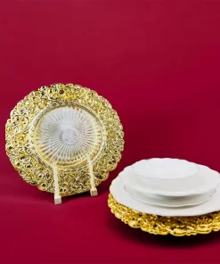 Sett Med 6 Bordbrikker Laget Av Plast Med Orientalske Motiver På Kantene