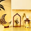 Ramadan Borddekorasjonsett Ramadan Pynt I Tre 3 Stk Inkluderer Mihrab Stativ Halvmåne Ramadan Lykt