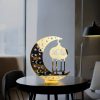 Ramadan Borddekorasjon Halvmåneformet Stativ Med Ramadan Kareem Ord I Midten